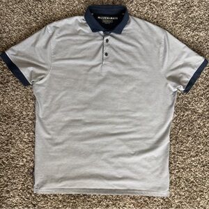 Mizzen+Main Men's Classic Polo Shirt - Navy and White Striped